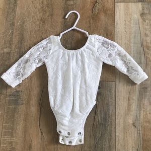 Baileys Blossom white lace leotard/onesie